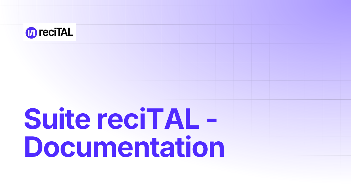 Suite reciTAL - Documentation